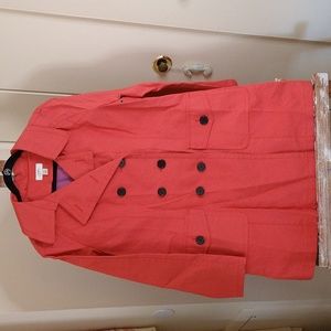 Ann Taylor LOFT Coral Trenchcoat Sz L